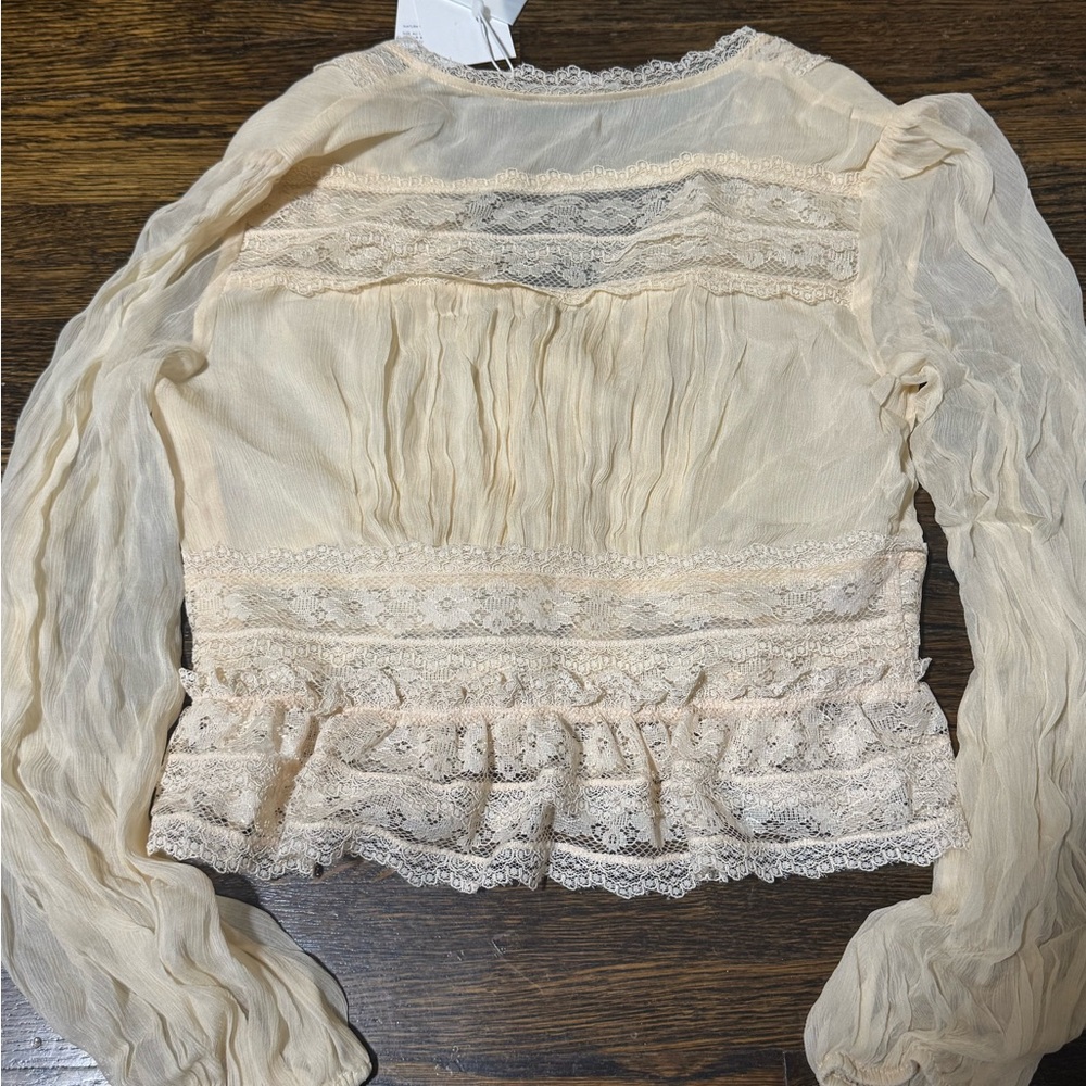 Zimmermann Natura V Neck Button Bodice Blouse - Picture 7 of 8
